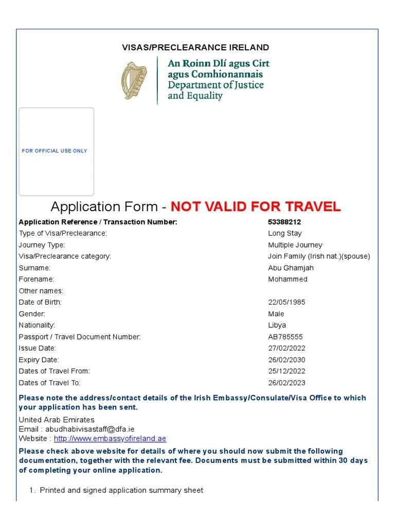 Ireland Visit Visa