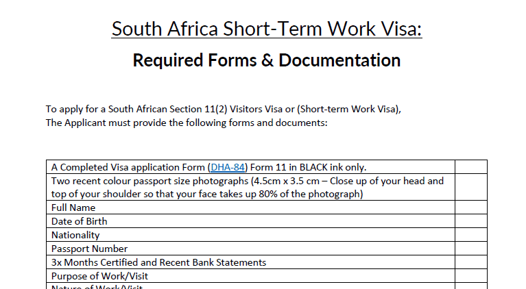 South Africa Visit Visa